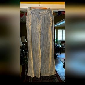 Chicos linen blue and white pants